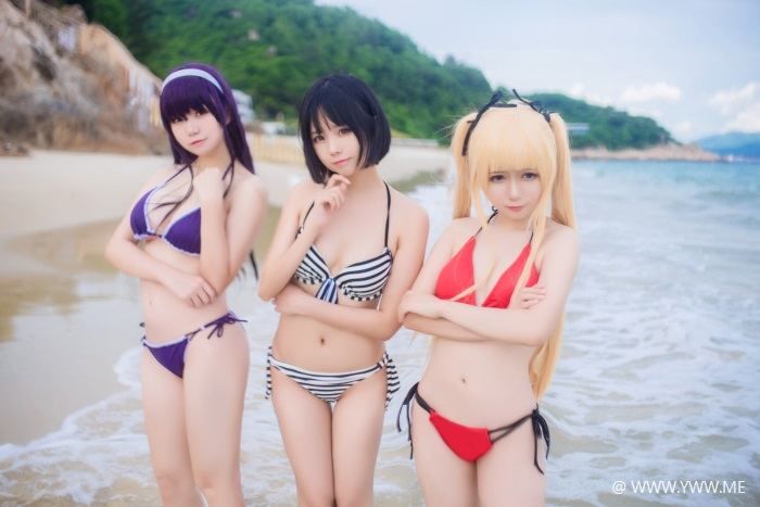 B站妹子@白金saki – 水着-像素点