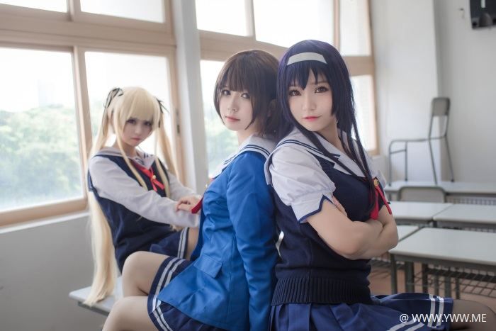 B站妹子@白金saki – 校服-像素点