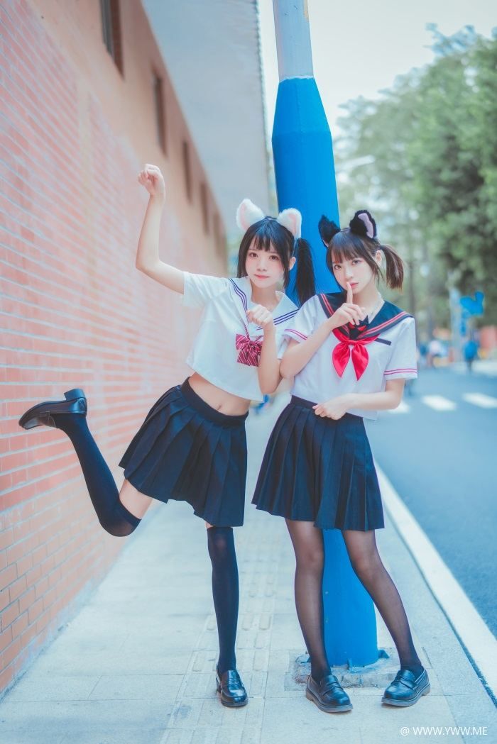 萝莉风COS 桜桃喵&疯猫ss – JK百合2-像素点