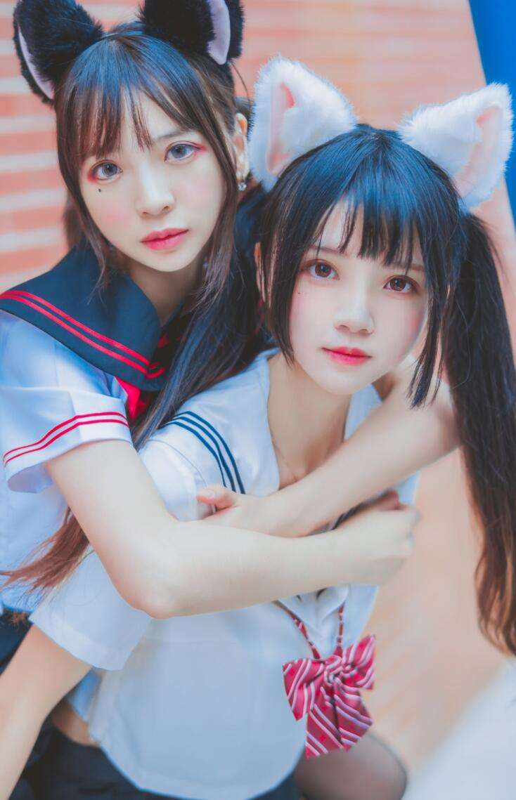 萝莉风COS 桜桃喵&疯猫ss – JK百合2