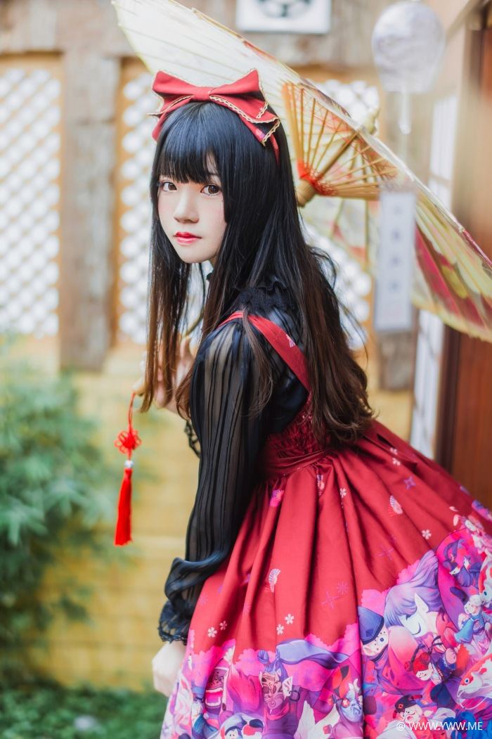 萝莉风COS 桜桃喵 – 和风lolita-像素点