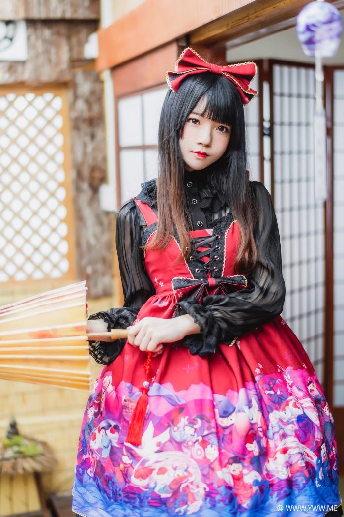 萝莉风COS 桜桃喵 – 和风lolita-像素点