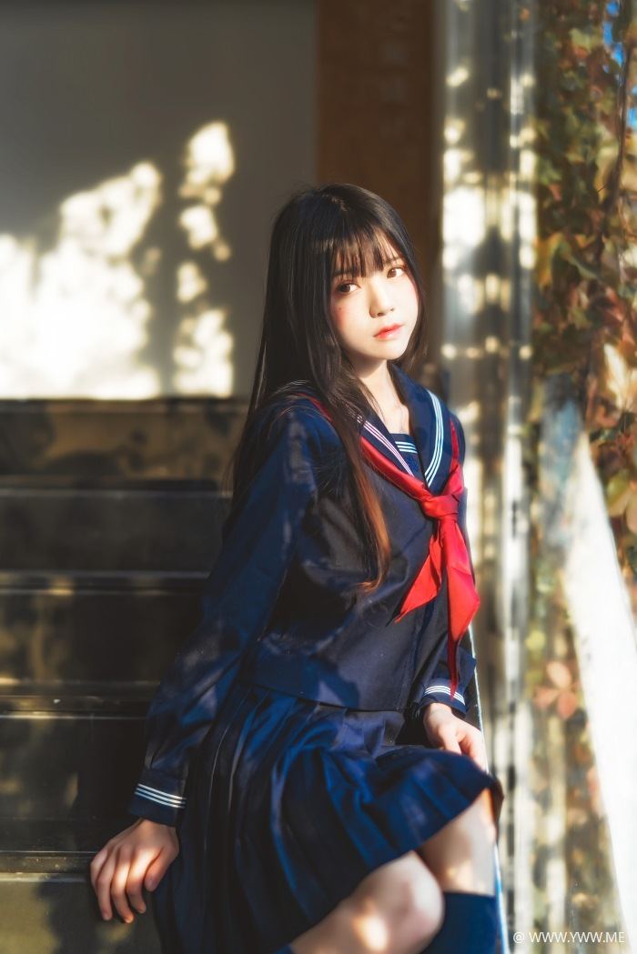 萝莉风COS 桜桃喵 – 黑色水手服-像素点