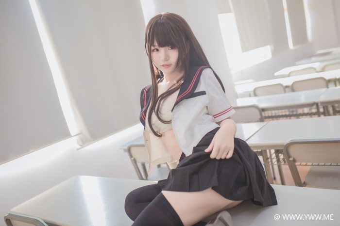 性感人气COSER Yoko宅夏Cos – 黑丝JK-像素点