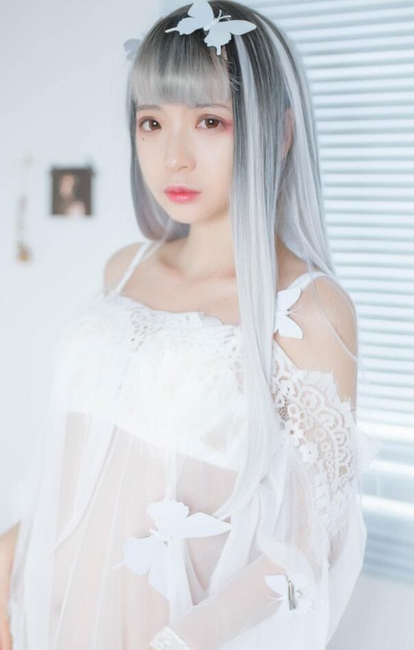 COS美女 疯猫ss – 透明白纱