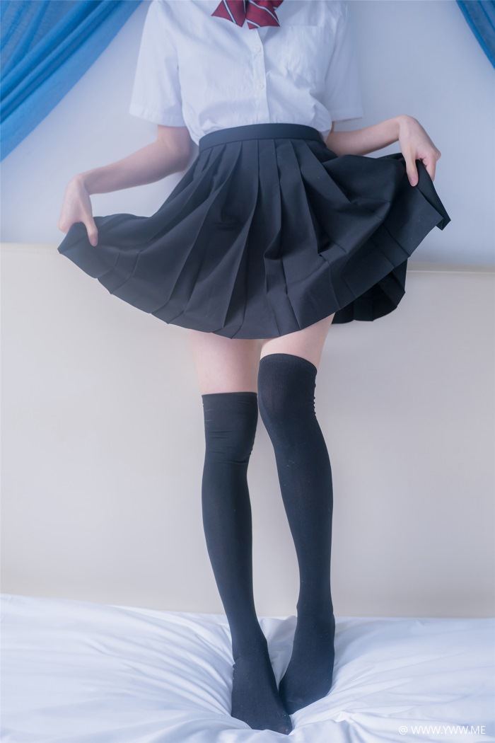 风之领域写真 No.193 床上的黑丝JK-像素点