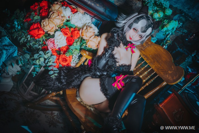 知名动漫Coser@rioko凉凉子 黑贞-像素点