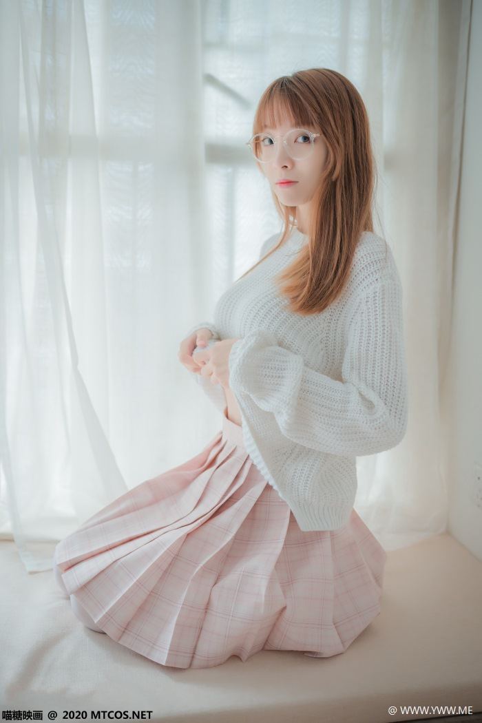 喵糖映画 VOL.077 粉格裙的眼睛娘-像素点