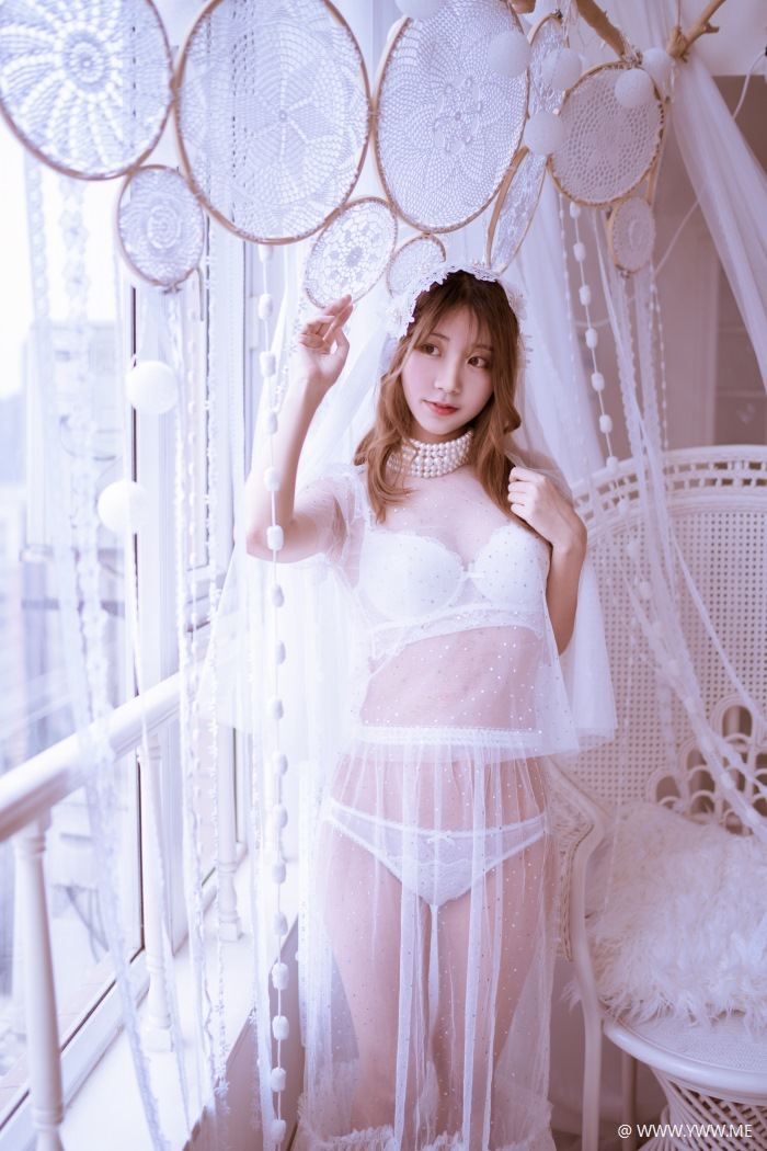 微博红人Coser@黑川 年上彼女 白色婚纱-像素点