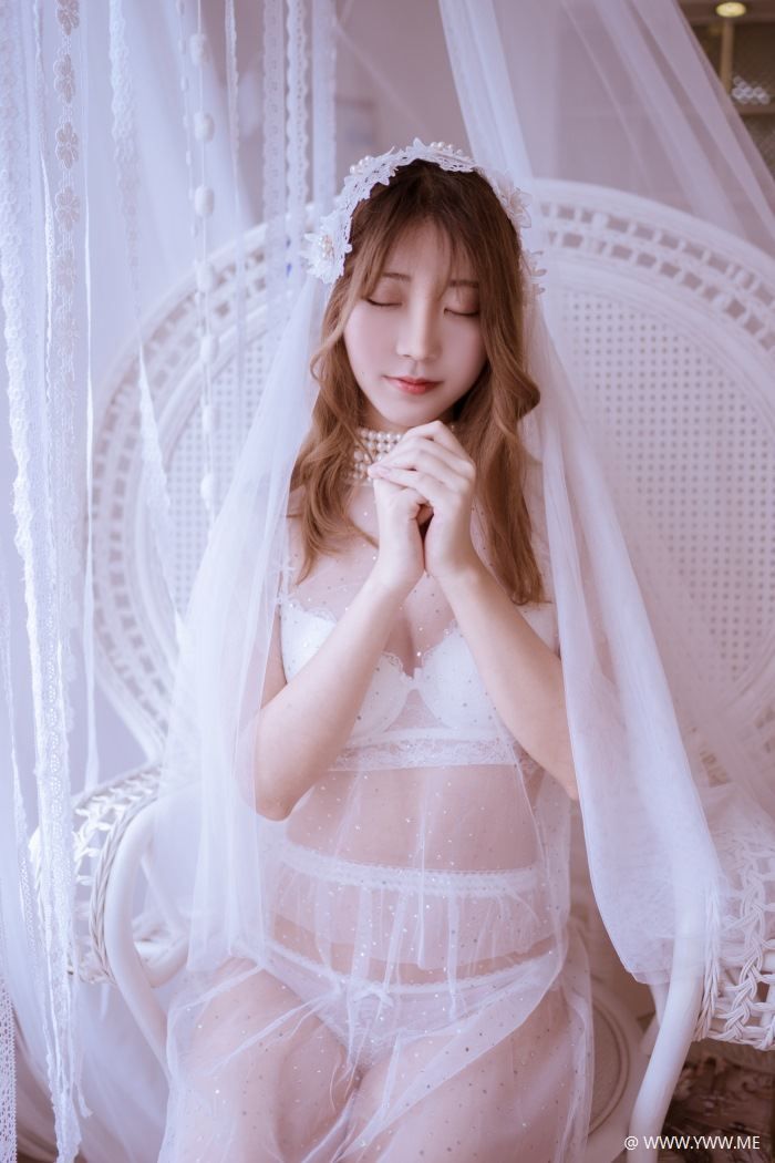 微博红人Coser@黑川 年上彼女 白色婚纱-像素点
