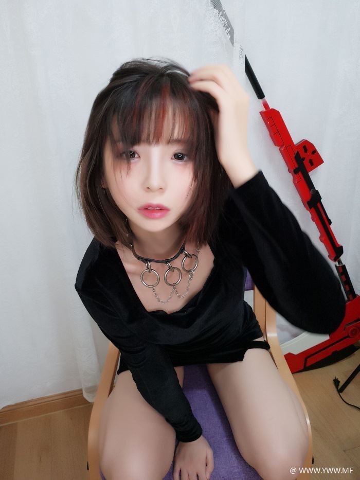 COS美女 疯猫ss – 黑色紧身衣 散图-像素点