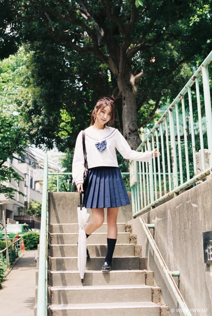 微博红人Coser@黑川 单马尾制服-像素点