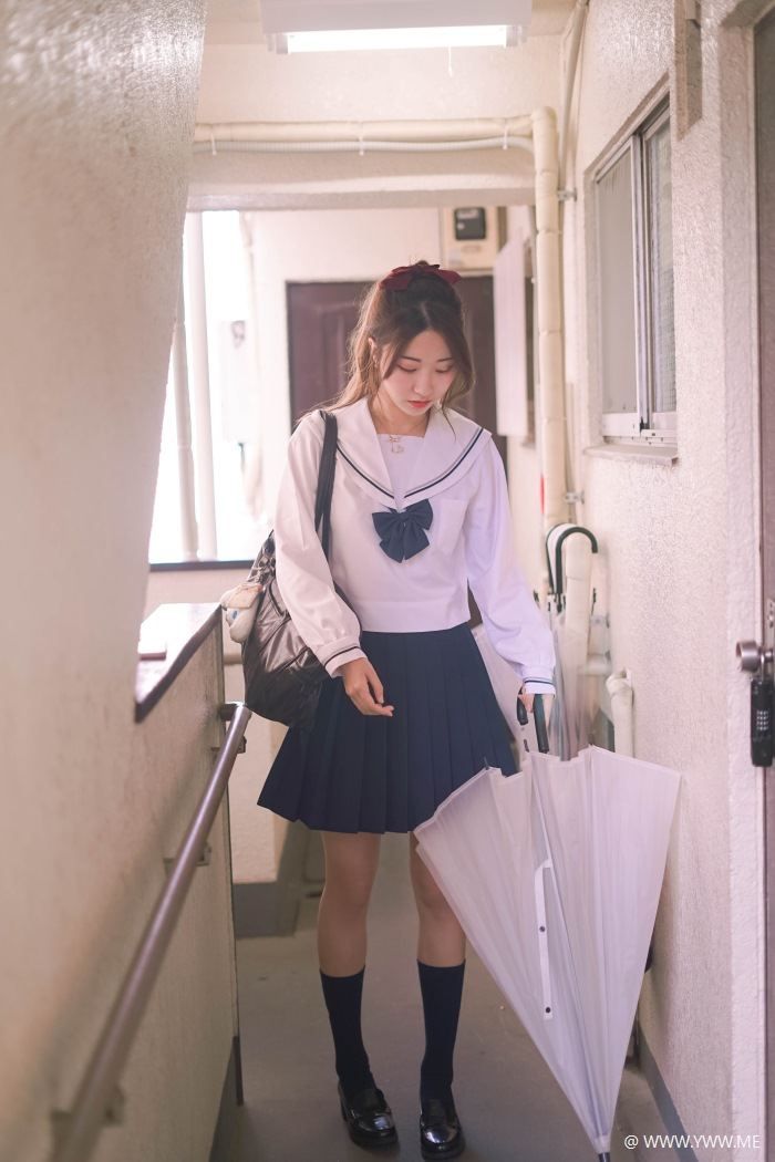 微博红人Coser@黑川 单马尾制服-像素点