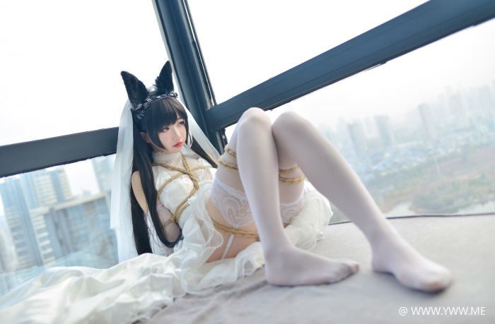 人气Coser小姐姐@雪琪SAMA – 爱宕婚纱-像素点