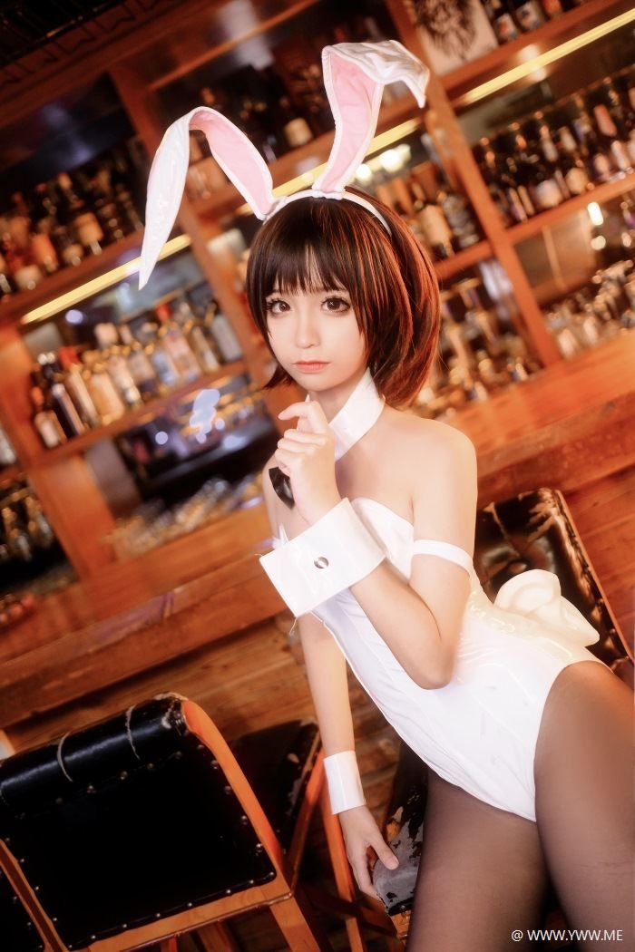 知名Coser@蠢沫沫 加藤惠兔女郎-像素点