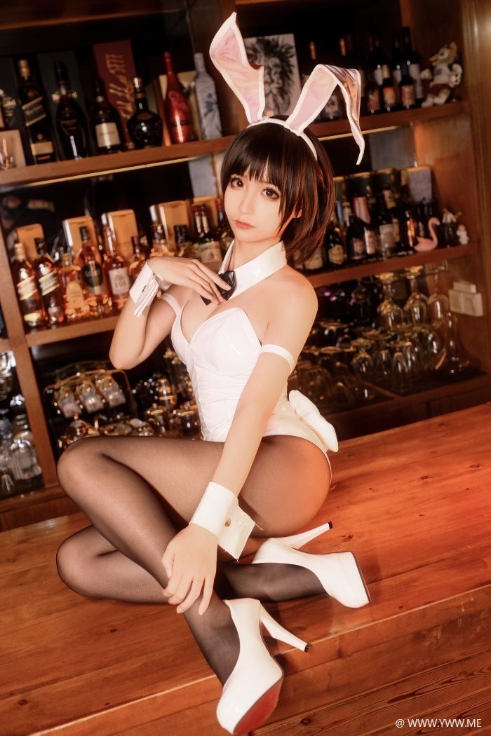 知名Coser@蠢沫沫 加藤惠兔女郎-像素点