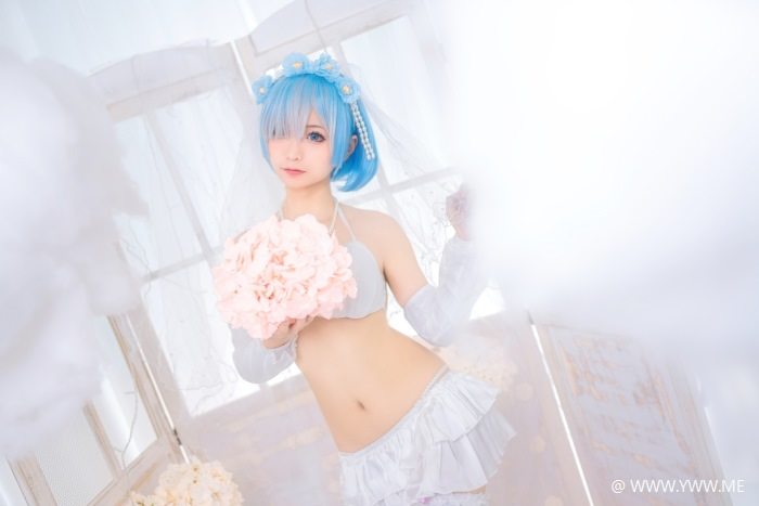 知名Coser@蠢沫沫 雷姆花嫁-像素点