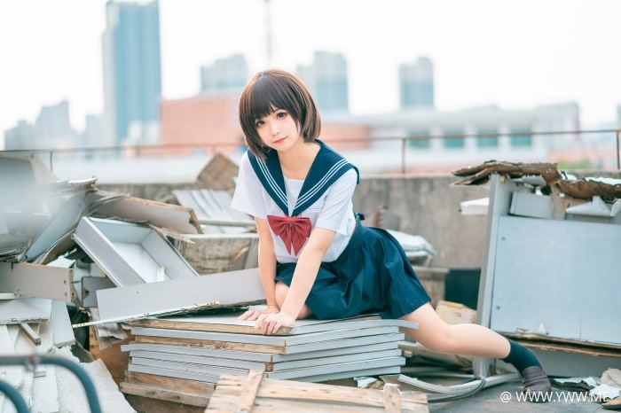 知名Coser@蠢沫沫 天台jk-像素点