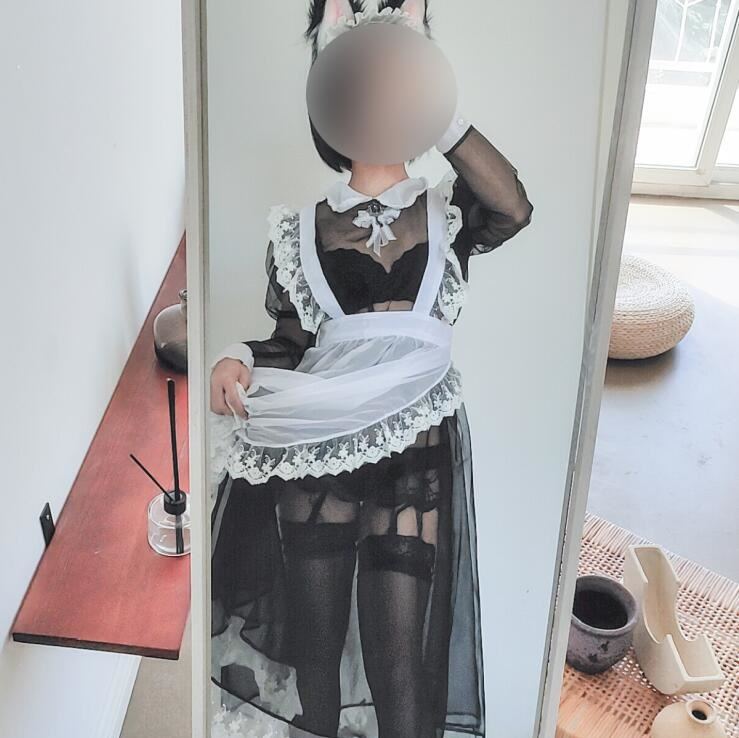 知名Coser@蠢沫沫 透明女仆自拍