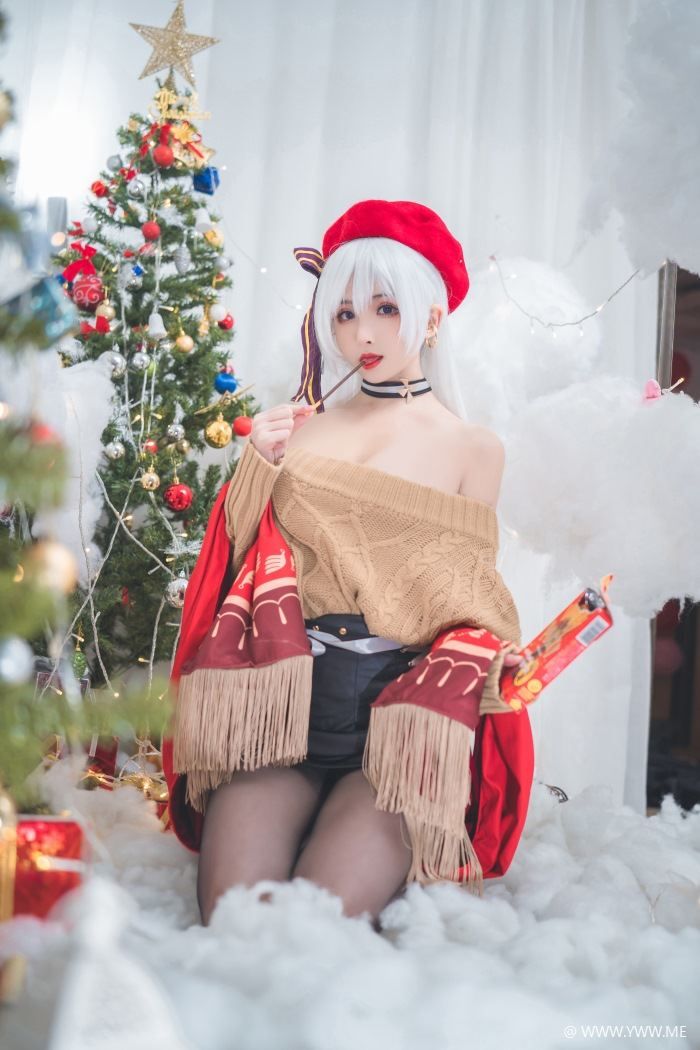 知名动漫Coser@rioko凉凉子 圣诞贝尔法斯特-像素点