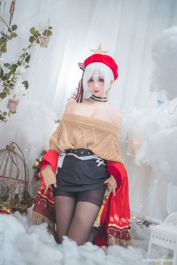 知名动漫Coser@rioko凉凉子 圣诞贝尔法斯特-像素点