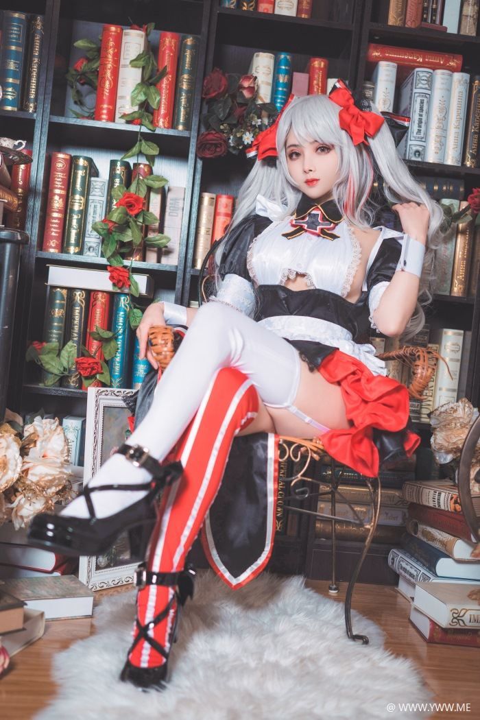 知名动漫Coser@rioko凉凉子 欧根亲王女仆-像素点