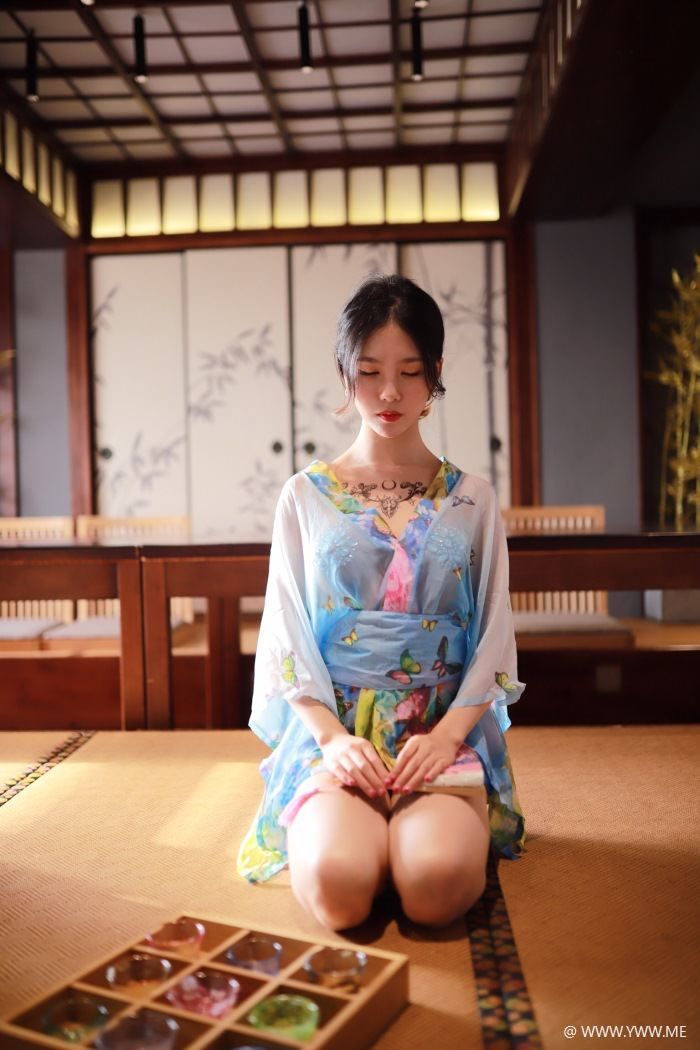 微博人气Coser@抖娘-利世 水蓝和服-像素点