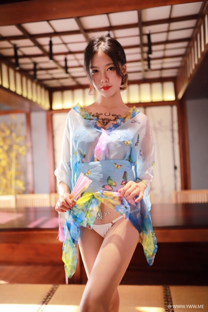 微博人气Coser@抖娘-利世 水蓝和服-像素点