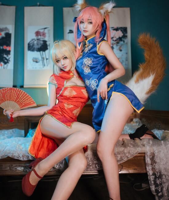知名COS小姐姐@铁板烧鬼舞w – 玉藻前旗袍归档
