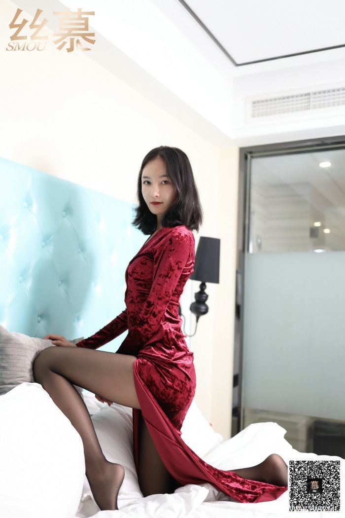 丝慕写真 SM318 天天一元 模特:茗茗 – 红礼服女郎-像素点