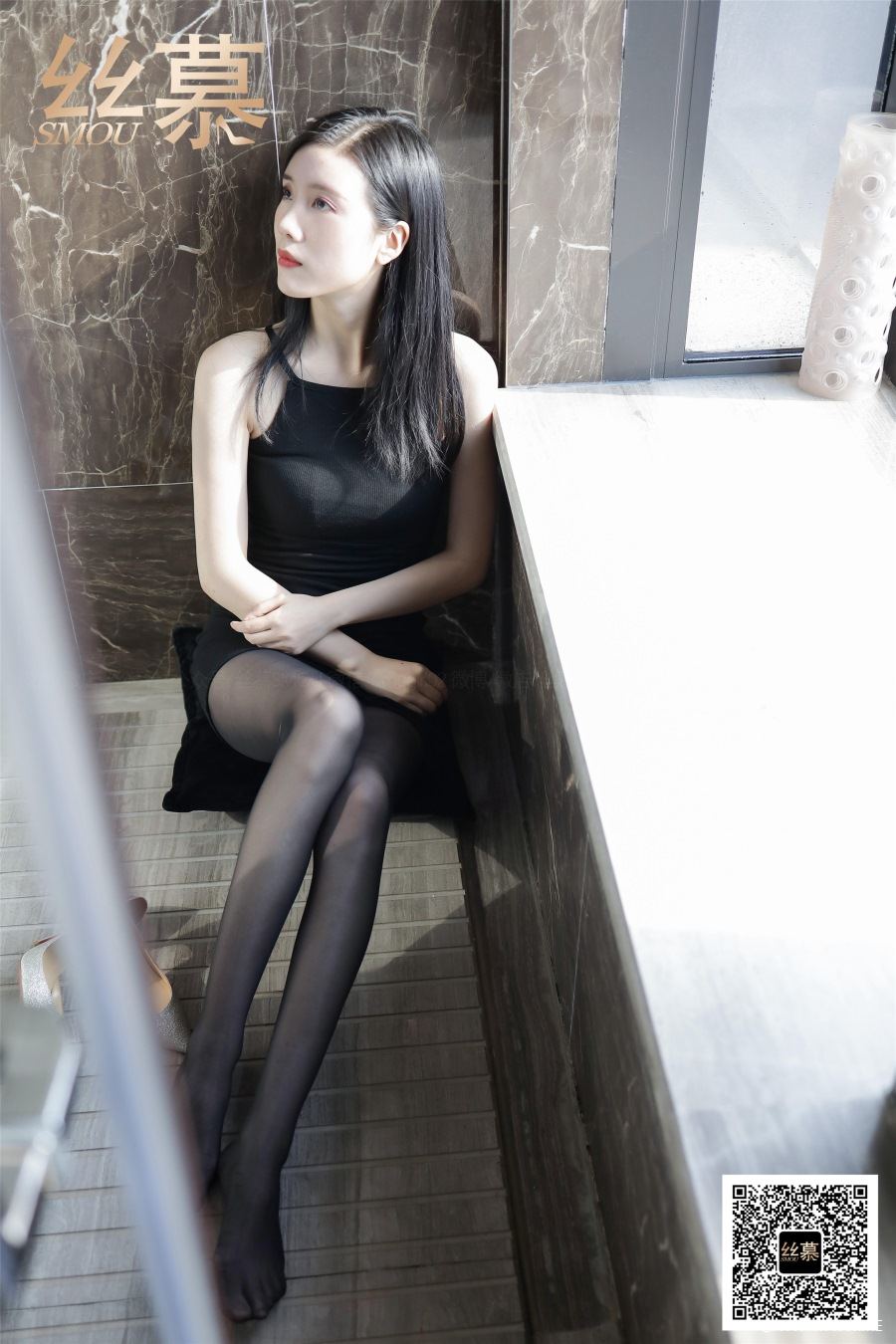 丝慕写真 SM365 天天一元 模特:紫宁《禁欲黑丝》-像素点