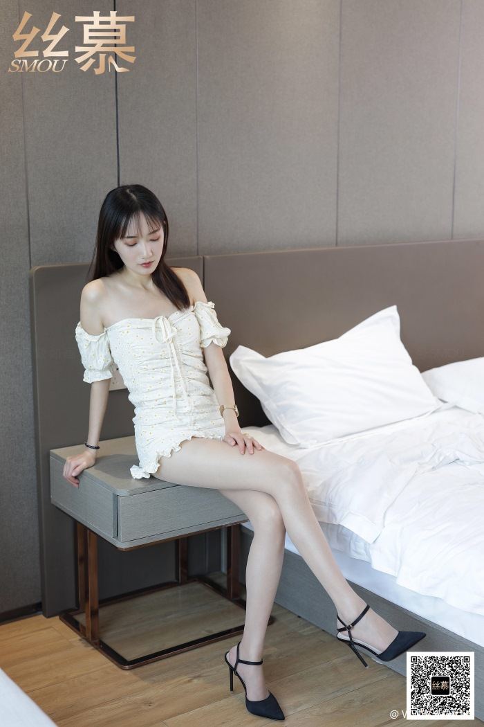 丝慕写真 SM412 天天一元 模特:艳艳《一字肩连衣裙》-像素点
