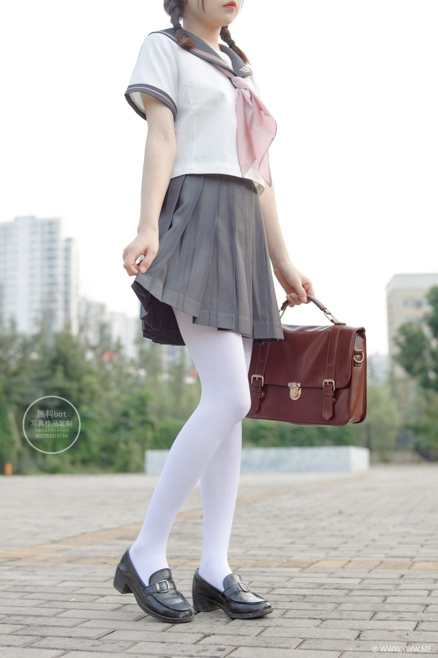 森萝财团写真 有料 NO.006 依依 户外白丝JK制服-像素点