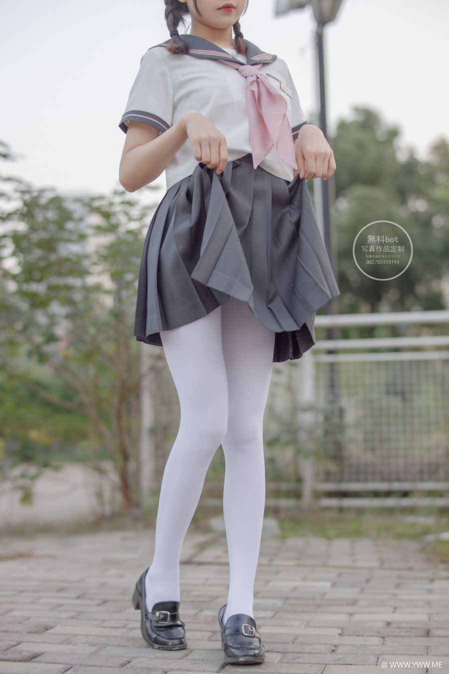 森萝财团写真 有料 NO.006 依依 户外白丝JK制服-像素点