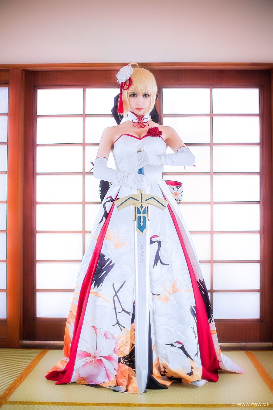 超人气Coser鳗鱼霏儿 – King of Knight 和风礼服-像素点