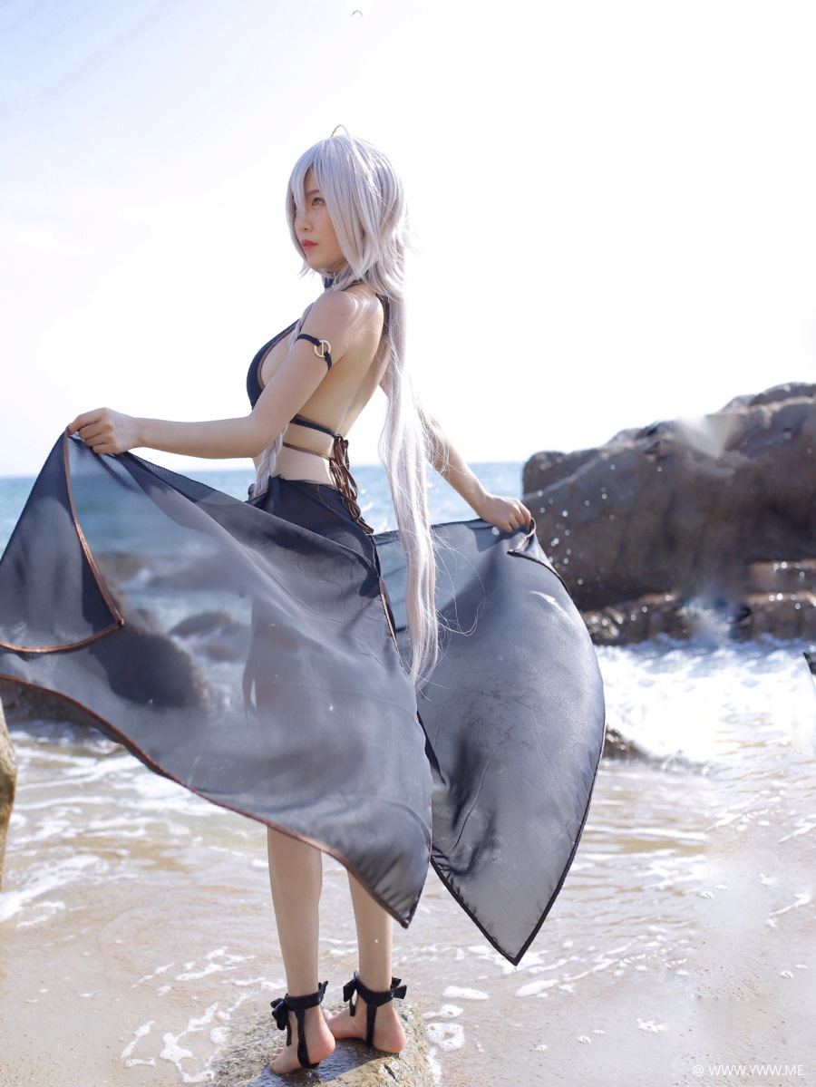 微博人气Coser@抖娘-利世 黑贞德泳装-像素点