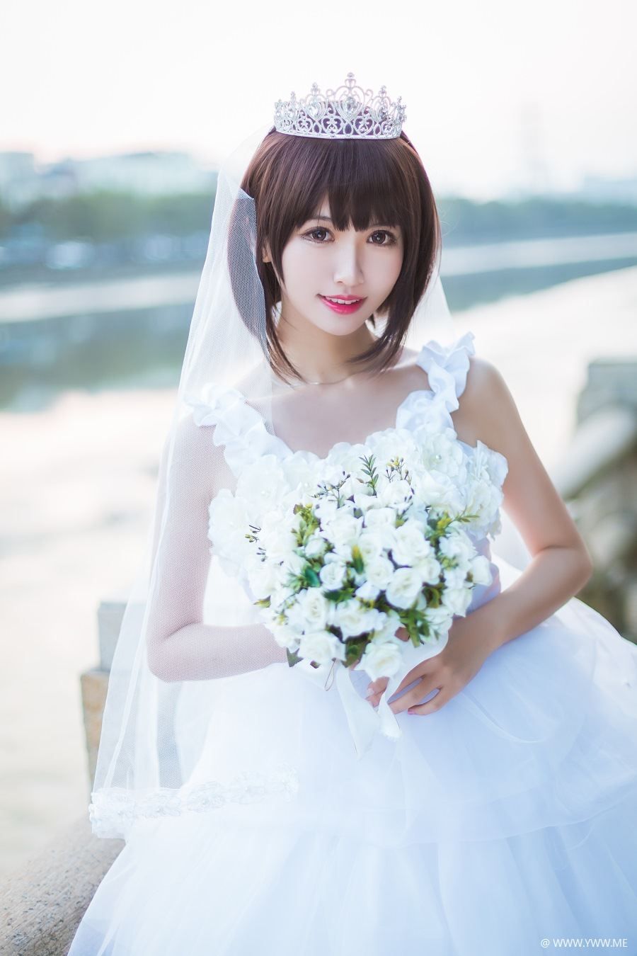 超人气Coser鳗鱼霏儿 – 圣人惠 婚纱-像素点