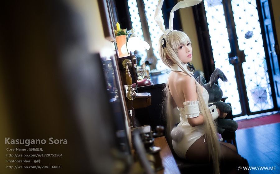 超人气Coser鳗鱼霏儿 – 缘之空 穹妹 兔女郎 Cosplay-像素点