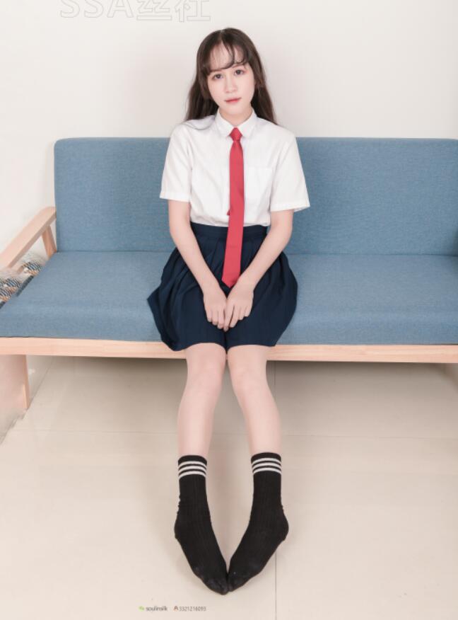 [SSA丝社] NO.141 丹丹 JK制服黑色半膝袜肉丝穿搭示范 超清版