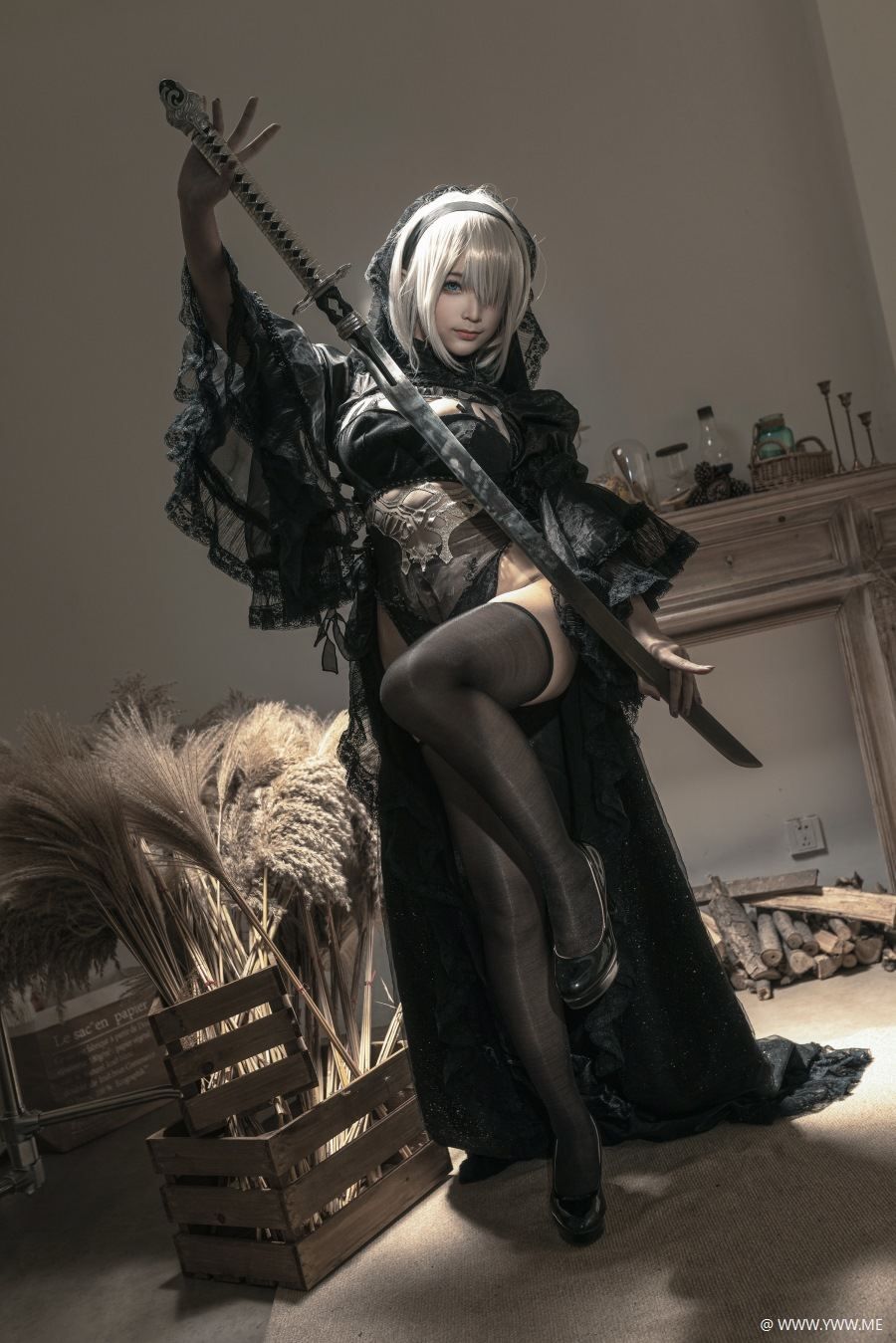 知名Coser@蠢沫沫 尼尔纪元 黑花嫁-像素点
