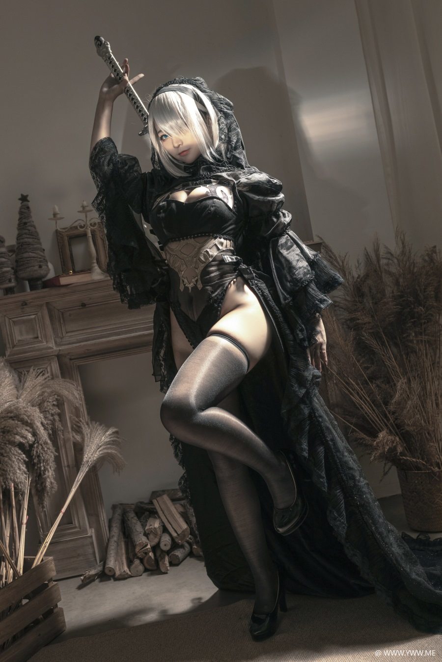 知名Coser@蠢沫沫 尼尔纪元 黑花嫁-像素点