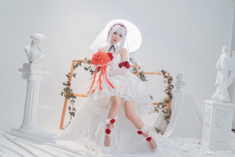 可爱人气Coser面饼仙儿 – 德丽莎婚纱-像素点