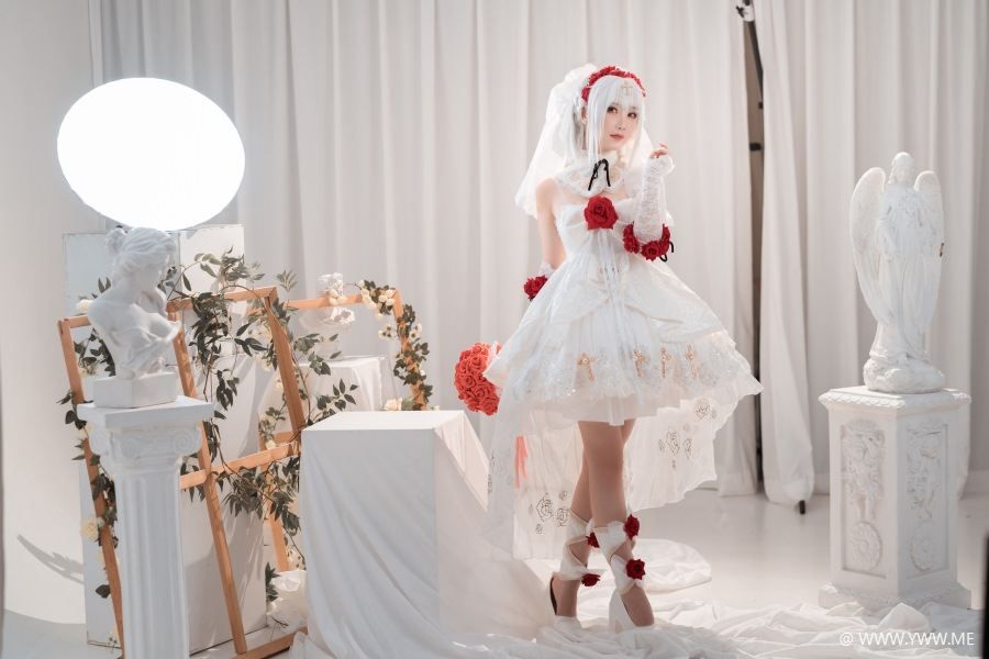 可爱人气Coser面饼仙儿 – 德丽莎婚纱-像素点