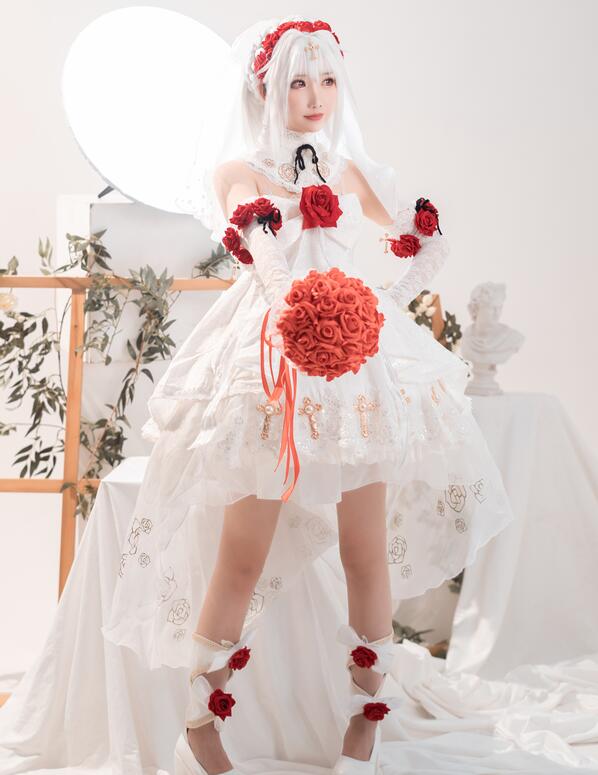可爱人气Coser面饼仙儿 – 德丽莎婚纱