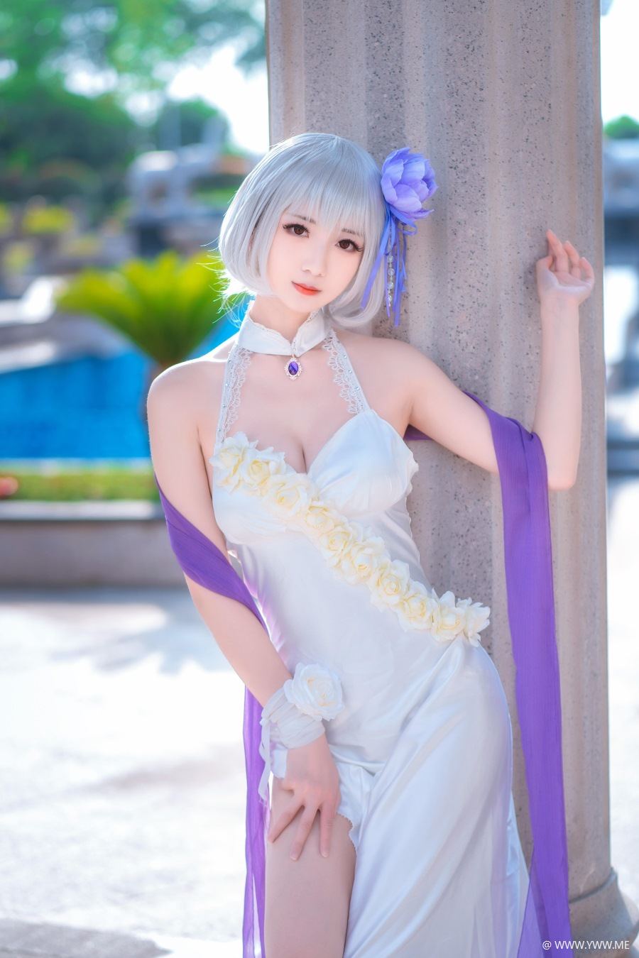 COS博主@弥音音ww 碧蓝航线 天狼星 纯白蔷薇-像素点