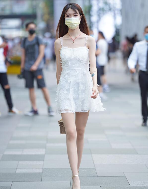 牛男街拍作品 – 白长直小仙女 好美的腿 写真+视频