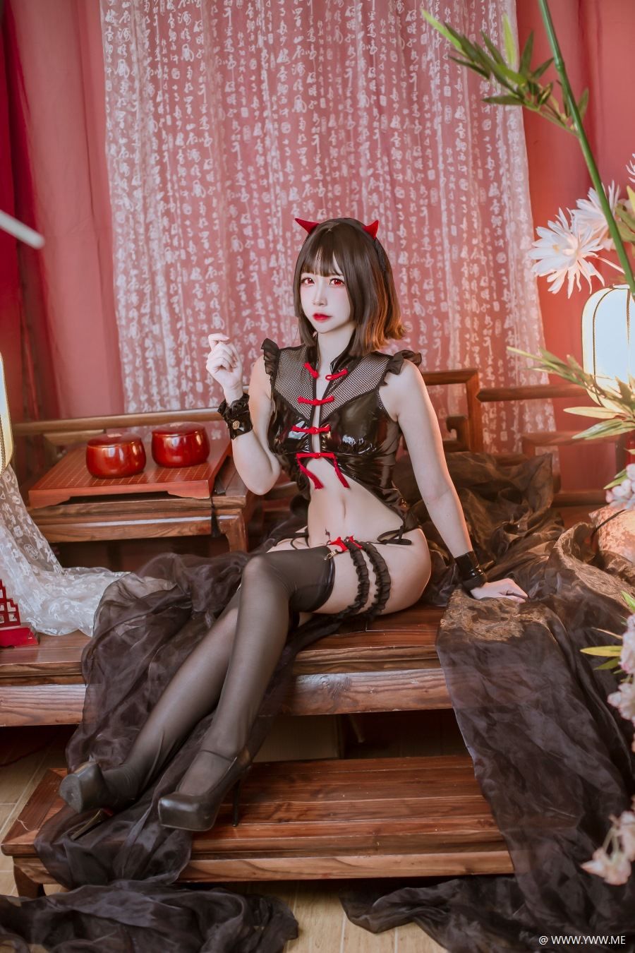 COS主播小姐姐@二佐Nisa 中华风小恶魔-像素点