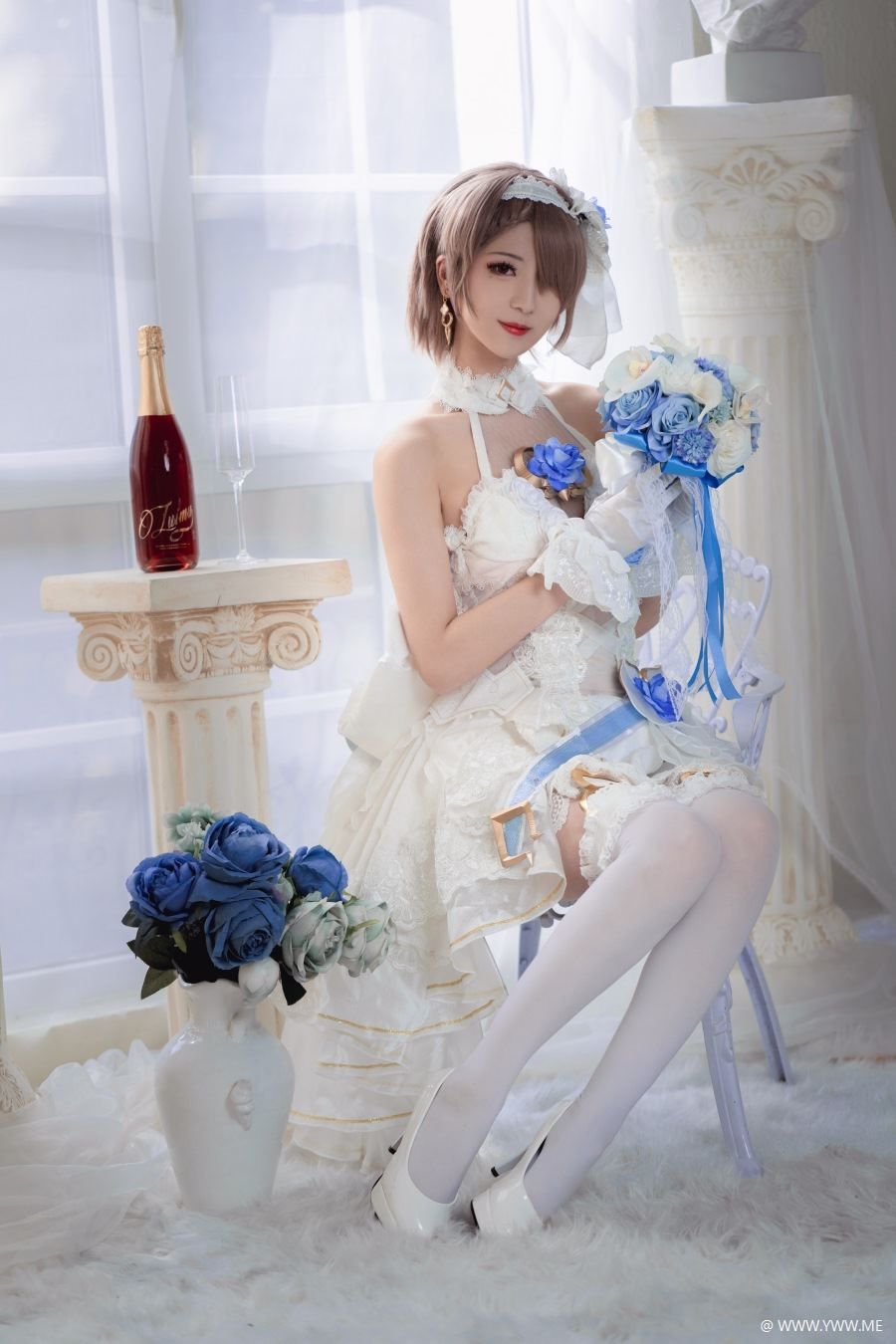 COS博主@弥音音ww 丽塔 花嫁-像素点