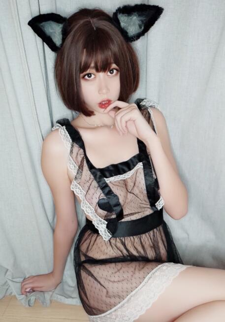 奈汐酱nice – 自撮り Vol.003 猫耳透明睡衣