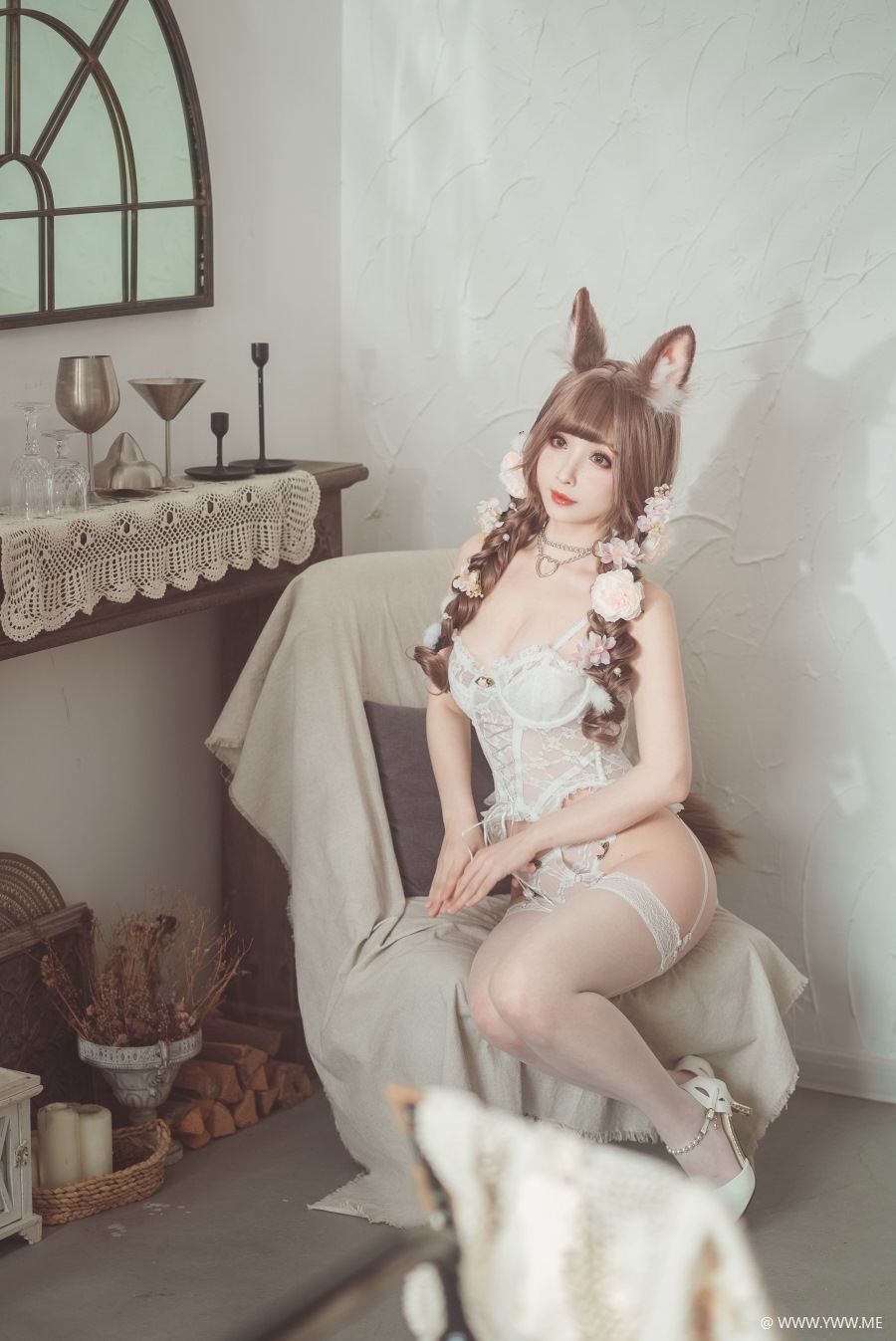 知名动漫Coser@rioko凉凉子 花涧兔-像素点